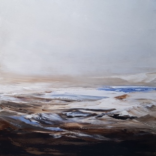 Brumes d'horizon. Acrylique. 100X100 - Paysages