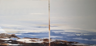 Et soudain le bleu. Dyptique. 100X100 X2. Acrylique - Paysages