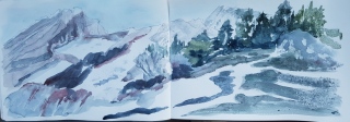 Grand Bornand. Aquarelle Carnet de voyage. 2026 - Aquarelles