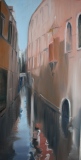 Canal Venise 40x80 Huile. Vendu - Paysages Italie