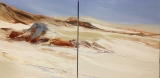 Le Teidé Ténérife   (40 x 40) x2 Huile - Diptyques triptyques